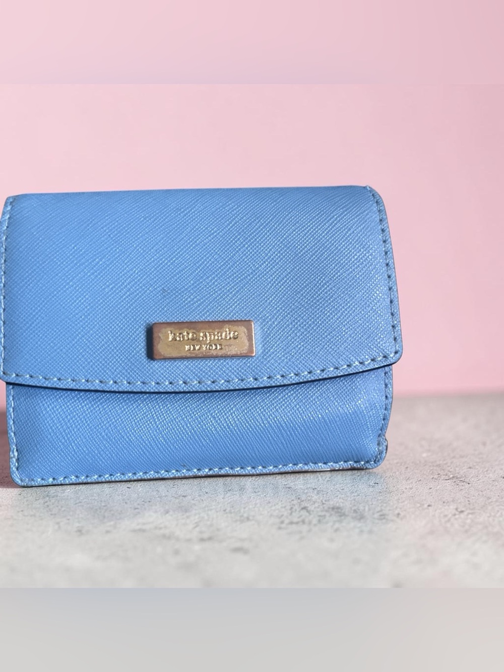 kate spade Powder Blue Saffiano Leather Wallet